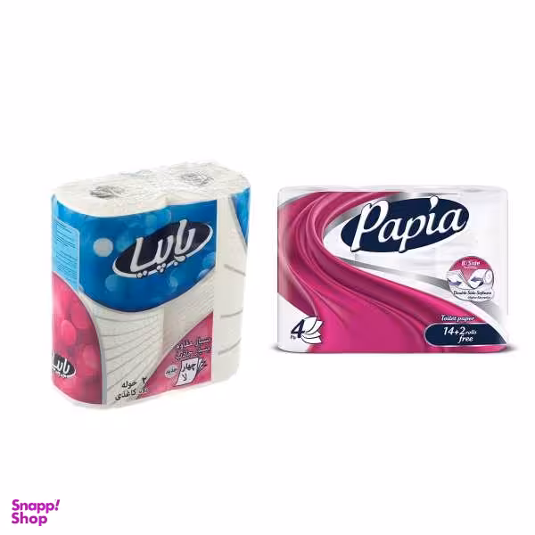دستمال کاغذی حوله ای و دستمال توالت پاپیا مدل رولی مجموعه 18 عددی
