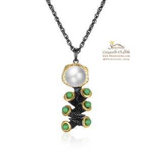 گردنبند زنانه غنچه گل و مروارید NEC580B0
