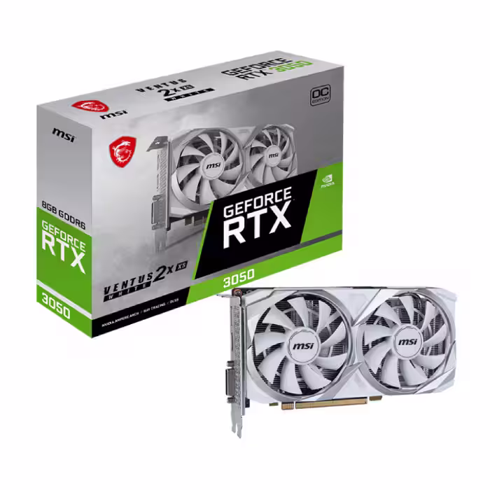 کارت گرافیک ام اس آی GeForce RTX 3050 VENTUS 2X XS WHITE 8G OC