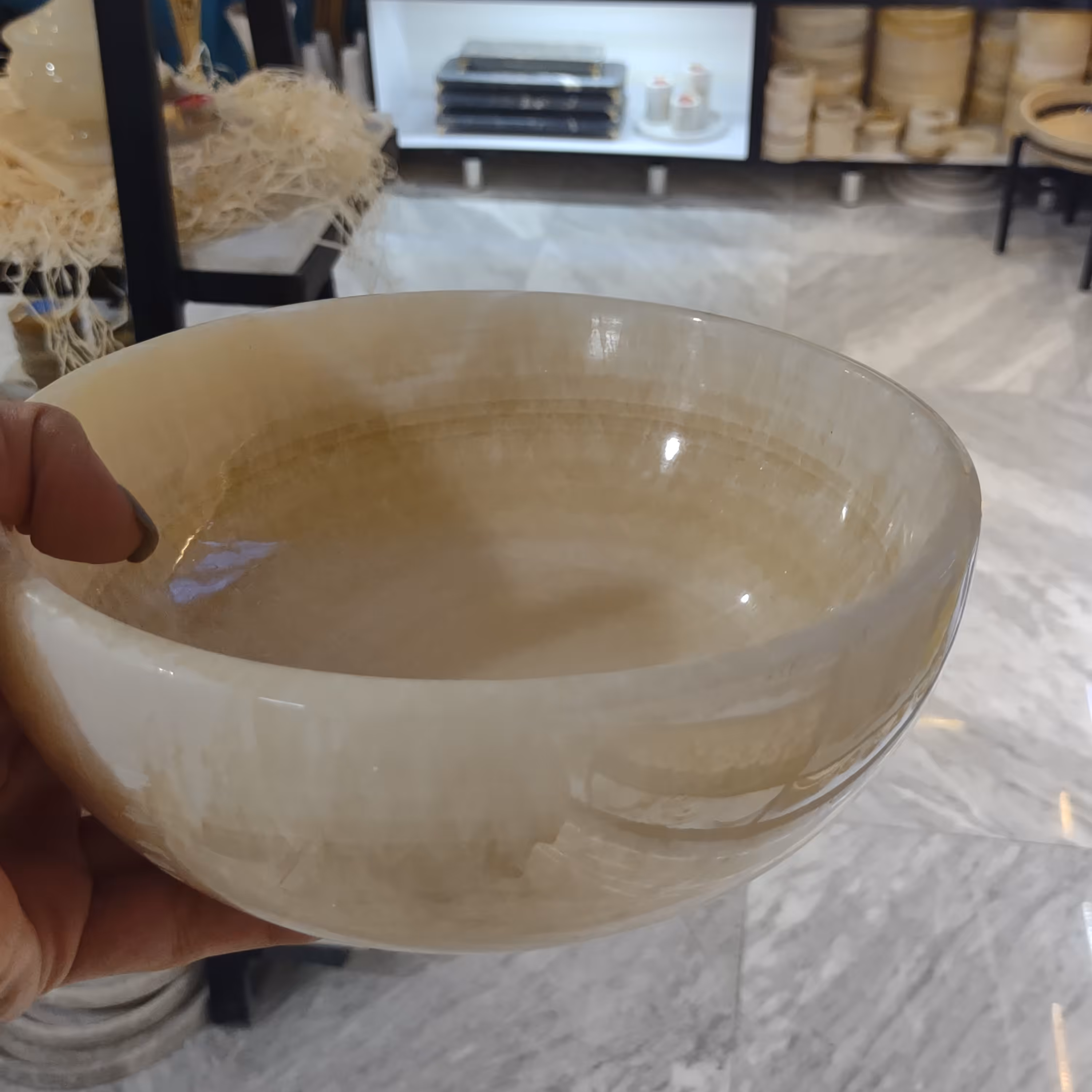 پیاله مرمر گرد 20 سانتی
