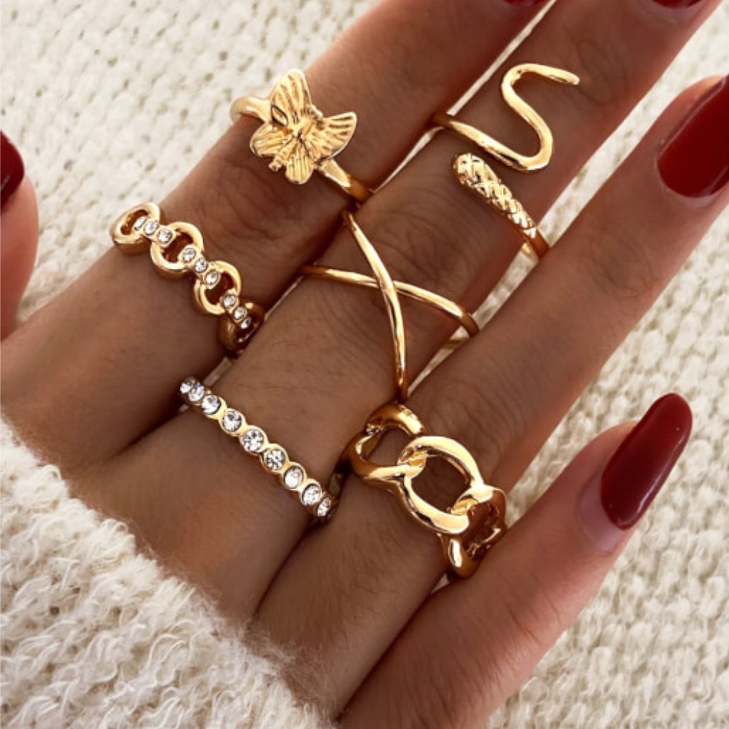 انگشتر طرح مار 6 تکه