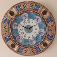 ساعت خاتم کاری با صفحه مینا کاری با قطر 45 سانتی متری ( سایز بزرگ )