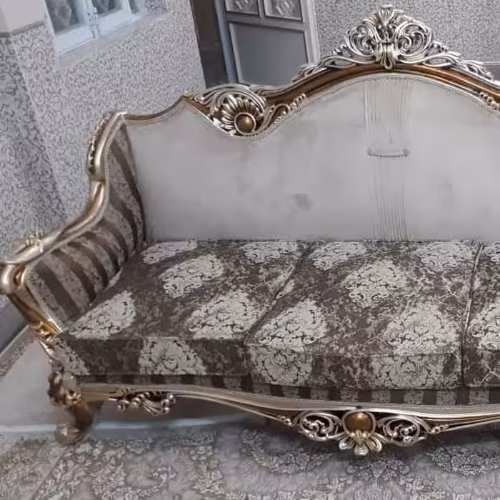 مبل استیل 9 نفره با چوب راش