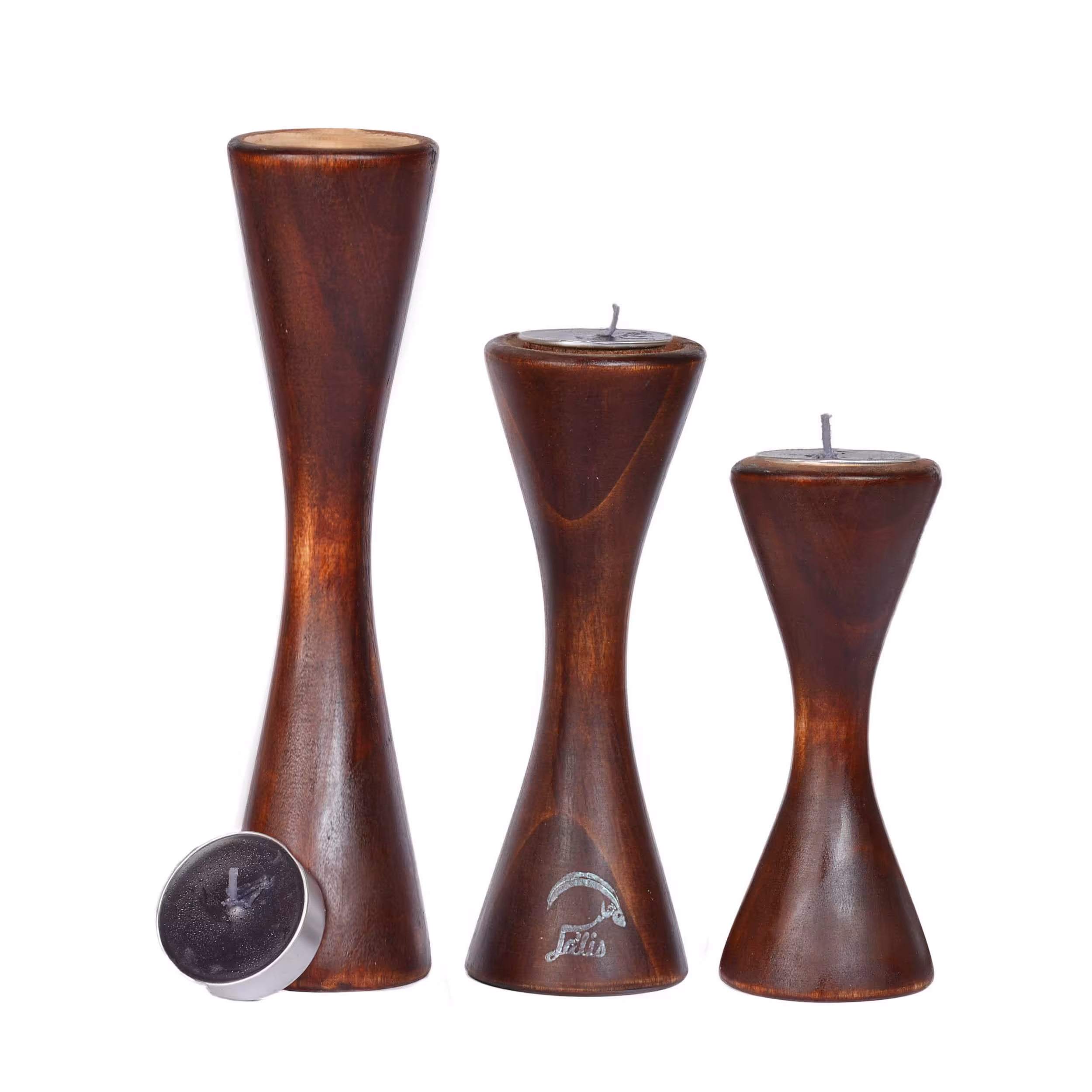 جا شمعی چوبی جلیس مدل MA 62 مجموعه 3 عددی 