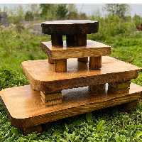 ست چهارتایی رایزر چوبی چوب روس رنگ طبیعی چوب ضد آب پوشش روغن گیاهی