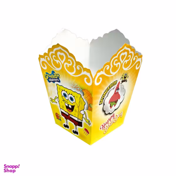 ظرف پاپ کورن مدل باب اسفنجی بسته 10 عددی