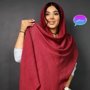 شال پلیسه نخی دور دست دوز قواره 72*208