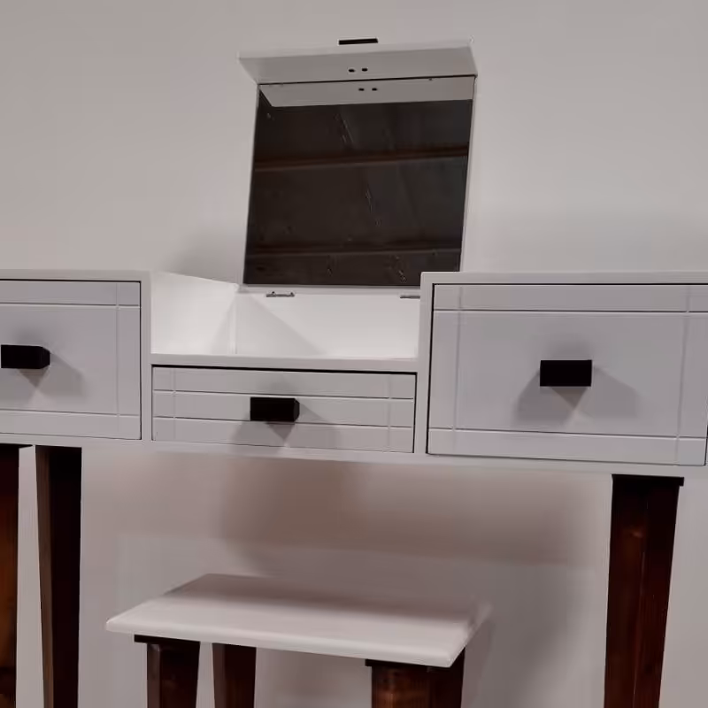 میز آرایش در  سه رنگ سفید و رنگی و سفید رنگی طوسی