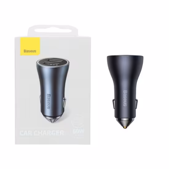 شارژر فندکی 60W فست و PD دو پورت باسئوس مدل CGJM000013