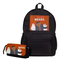 کوله پشتی طرح کارتون خرس های 3 قلو پچول Bare bears