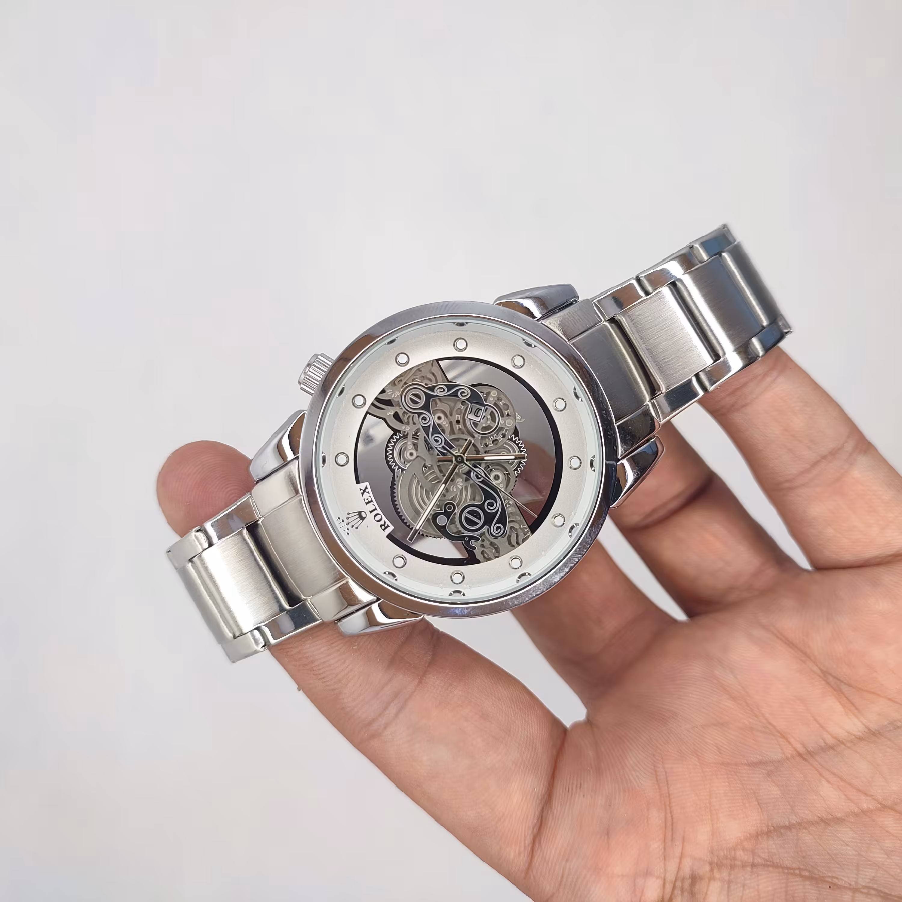 ساعت رولکس مردانه موتور نمایان پشت شیشه ارسال رایگان