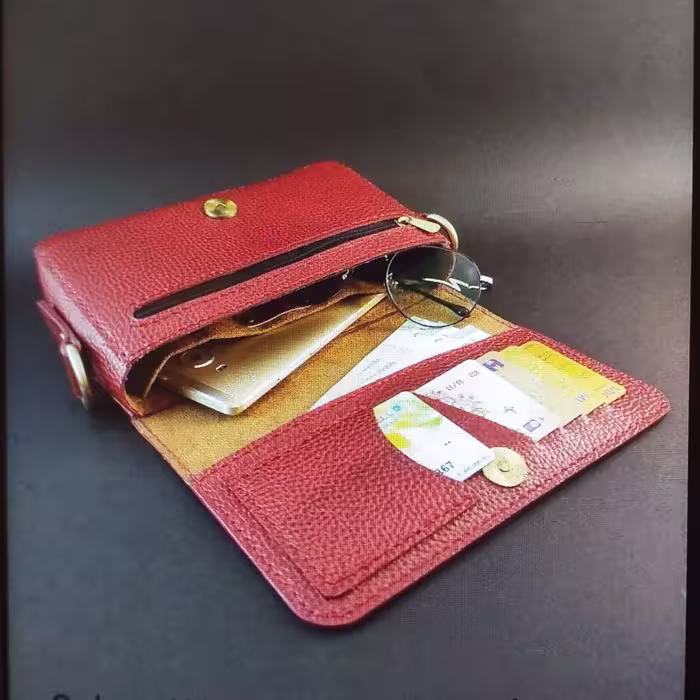 کیف دستی دوشی چرم طبیعی و دست دوز زنانه
