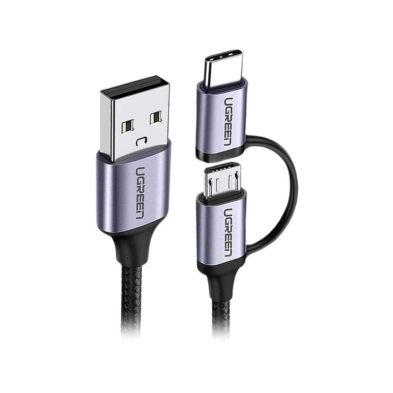 کابل تبدیل USB به USB-C /MicroUSB یوگرین مدل US177-30875 طول 1 متر