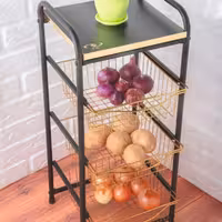 جا سیب زمینی و پیاز کشویی سه طبقه فلزی(پس گرایه)