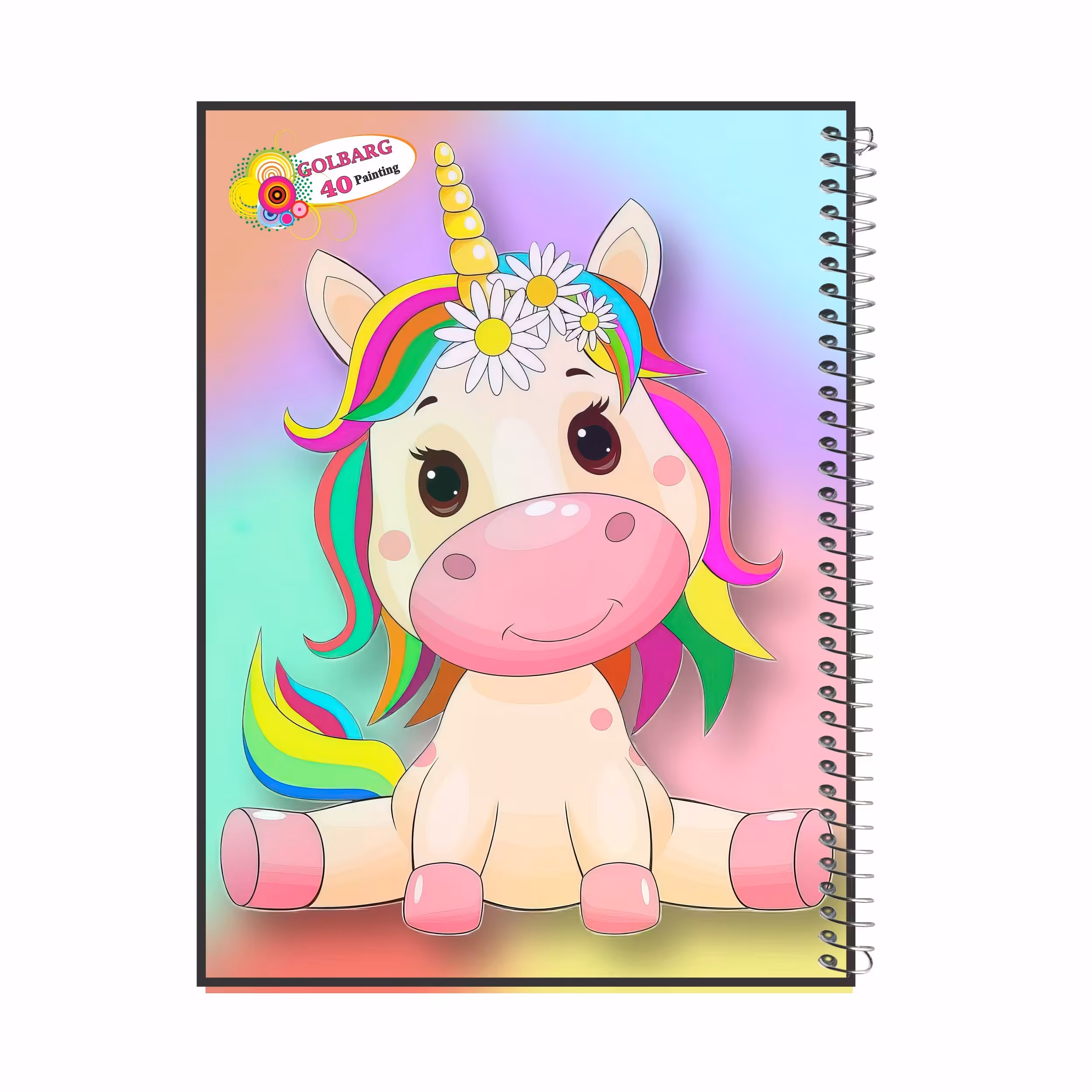  دفتر نقاشی 40 برگ طرح اسب تک شاخ جلد گلاسه کد  4210