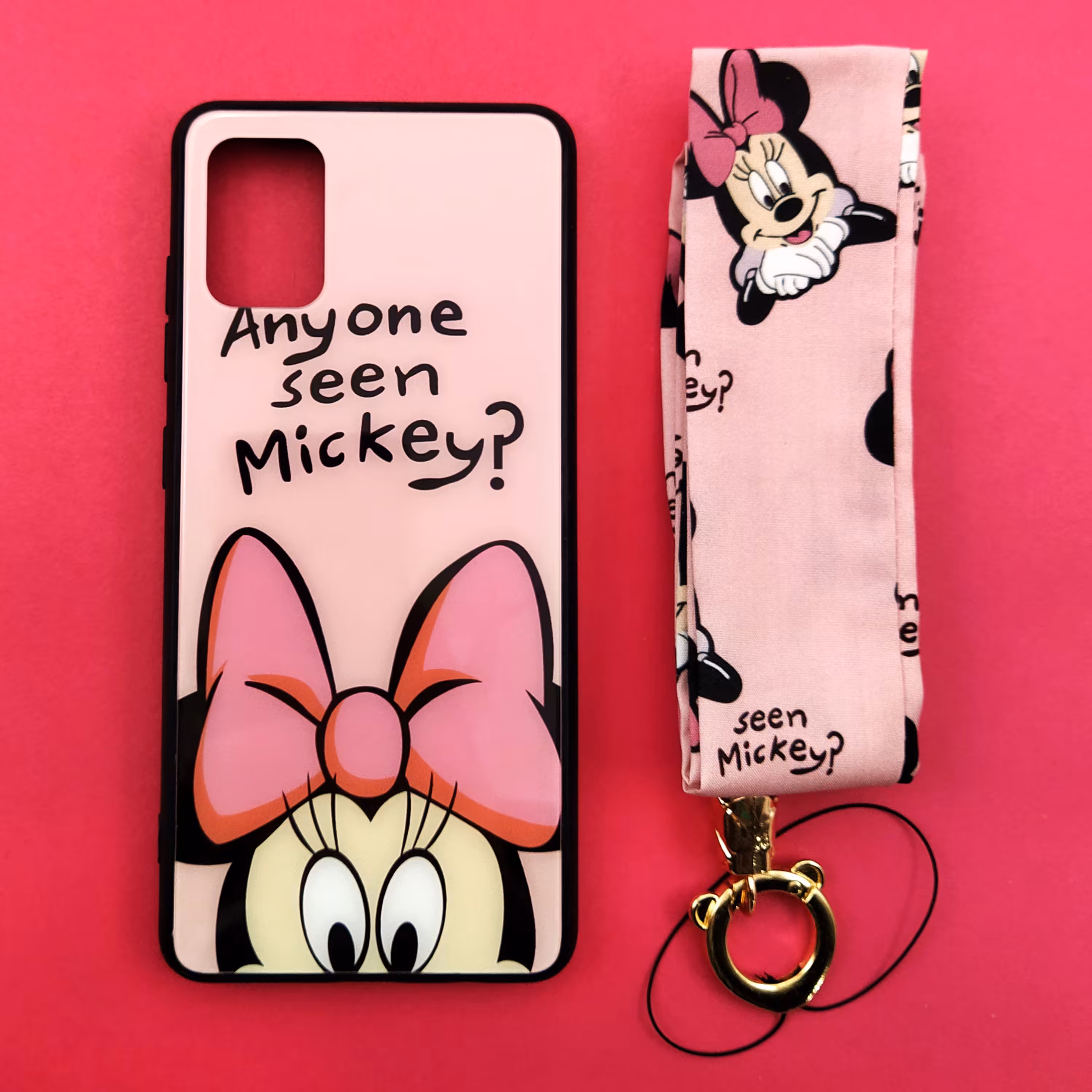 کاور مدل مینی ماوس کد 04 به همراه بند موجود گوشی برای سامسونگ شیائومی اپل