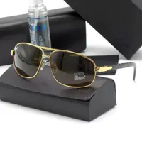 عینک آفتابی خلبانی پرسول Persol شیشه سنگ UV400 دسته فنری