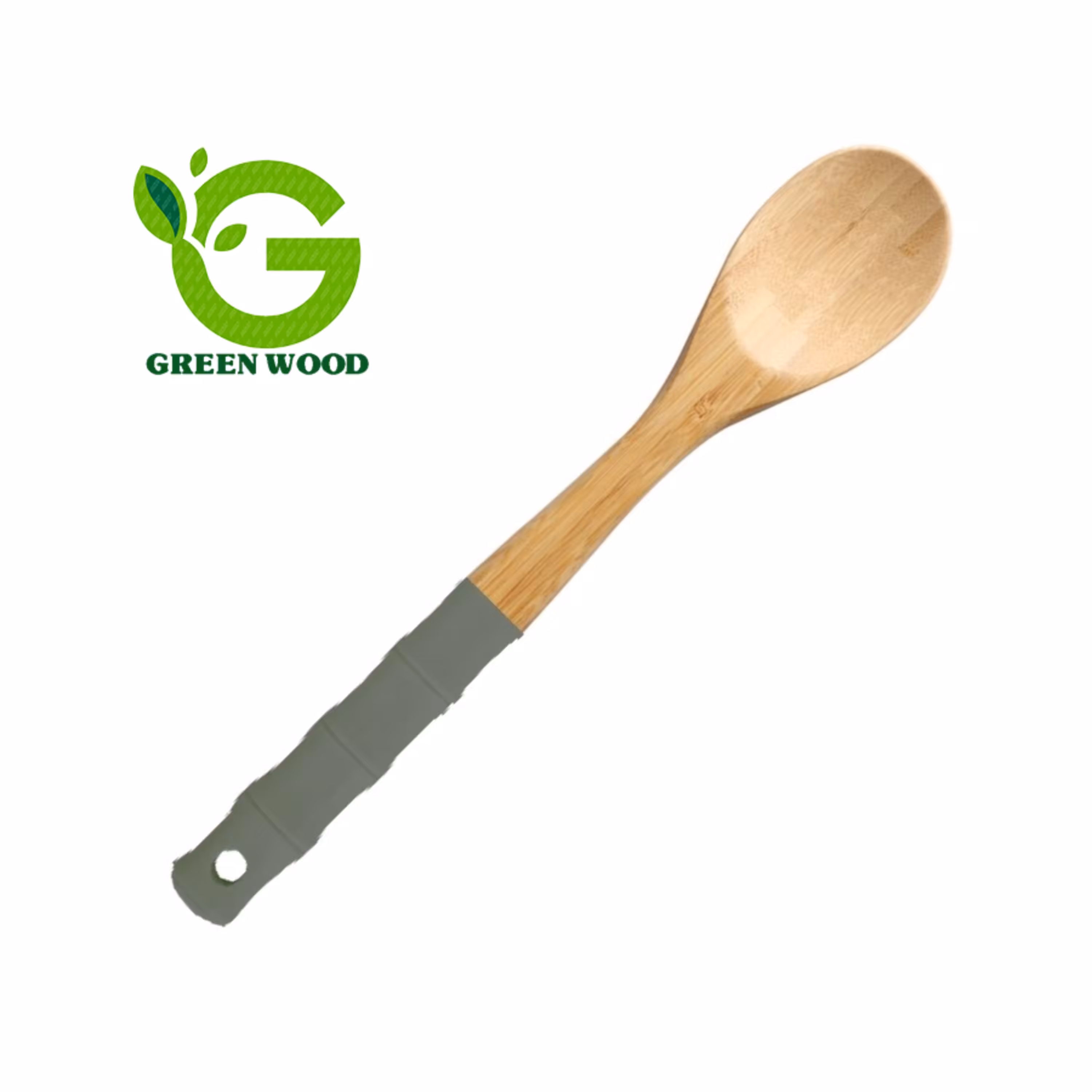 قاشق آشپزی بامبو دسته سیلیکونی برند شنگیا مدل Grey کد Gw40303002