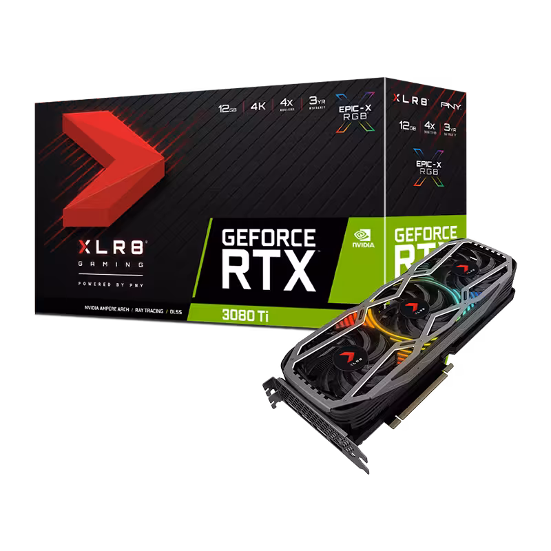 کارت گرافیک  پی ان وای مدل GeForce RTX 3080 Ti 12GB XLR8 Gaming REVEL™ EPIC-X RGB™ Triple Fan حافظه 12 گیگابایت
