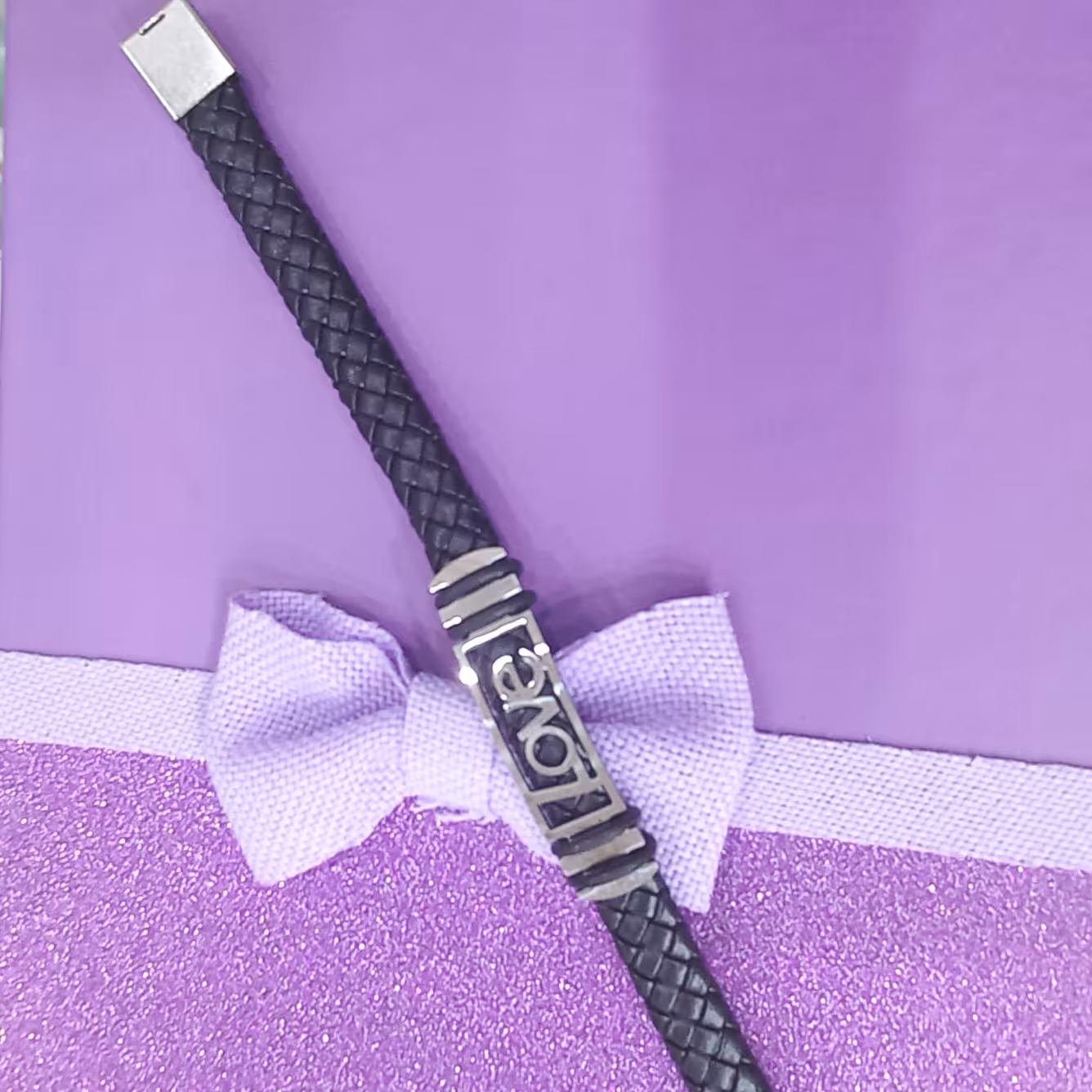 دستبند چرم مصنوعی طرح بافت