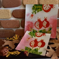 بشقاب شیشه ای ویترای طرح انار 