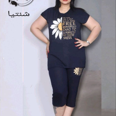 ست بلوز شلوارک سایز بزرگ 27203
