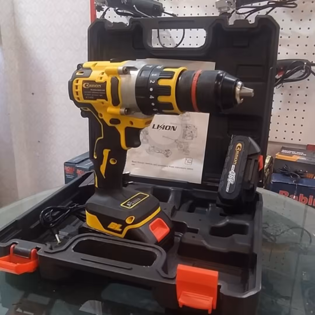 دریل شارژی چکشی موتور براشلس 36 ولت کربن