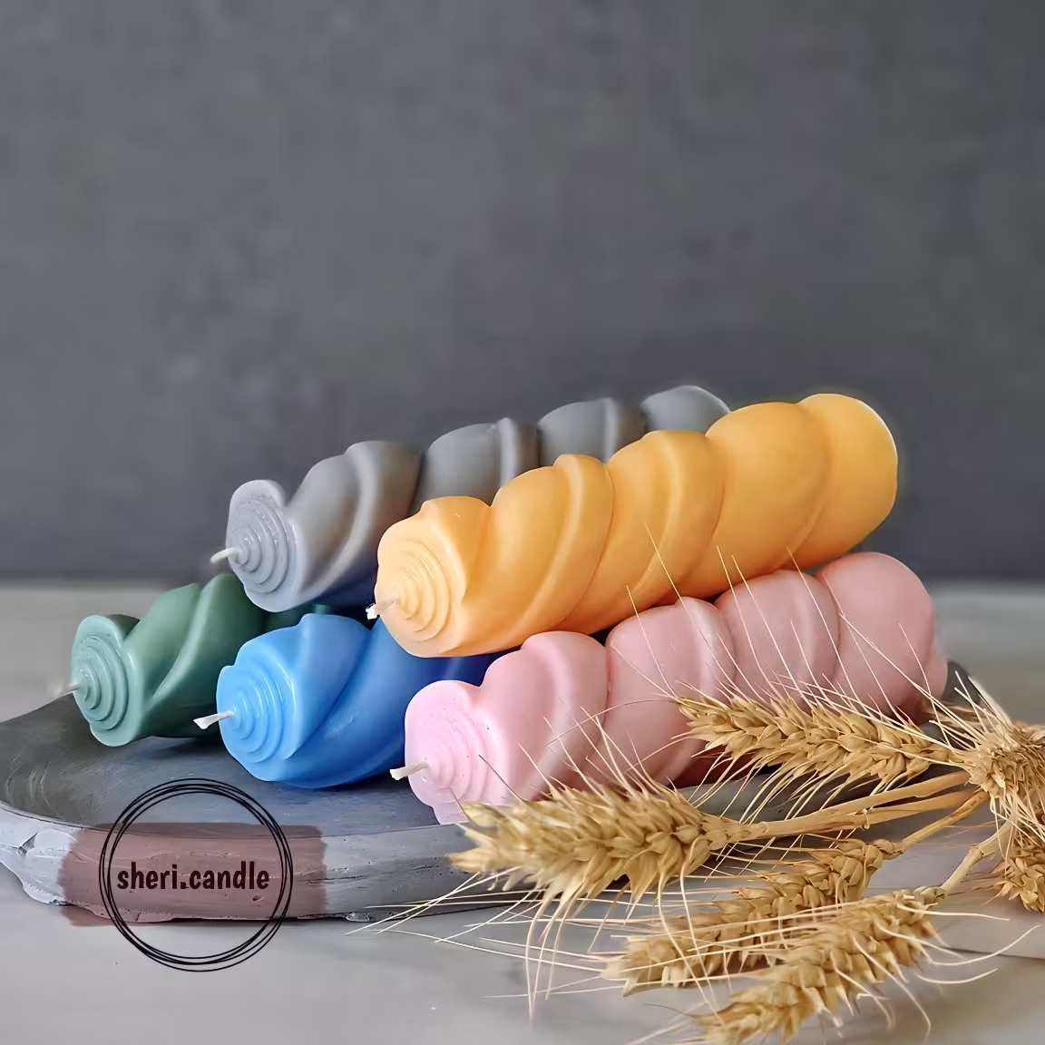 شمع قلمی استوانه ای مدل پیچ با رنگ دلخواه