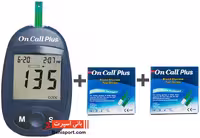 دستگاه تست قندخون به همراه دو بسته نوار On Call Plus