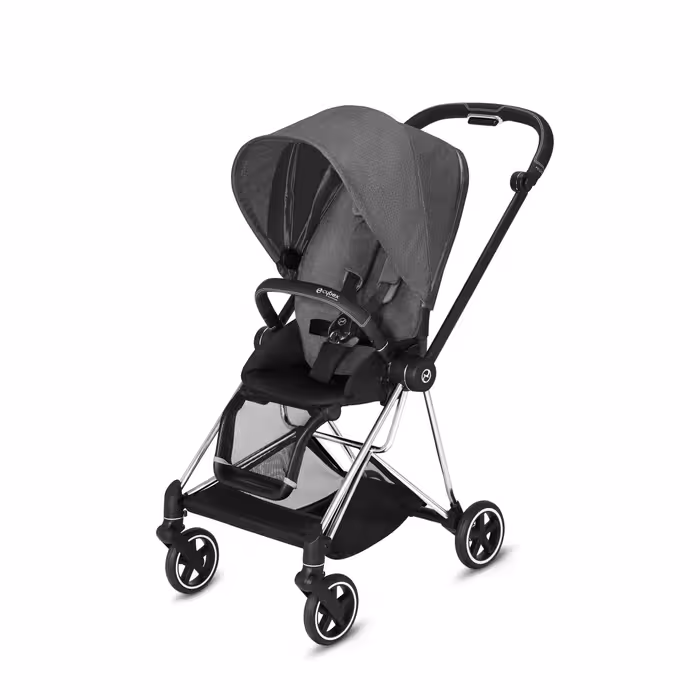کالسکه کریر سایبکس میوس طوسی مشکی با کریر سایبکس مشکی ساده و اداپتور نصب cybex mios mid grey /AITON BLACK