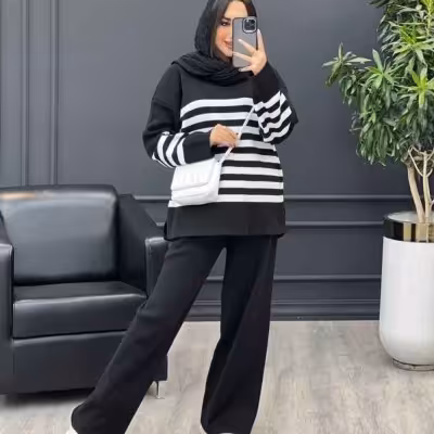 ست بلوز شلوار بافت