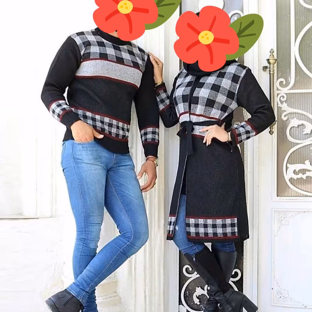 ست بافت زوج چهار خونه 