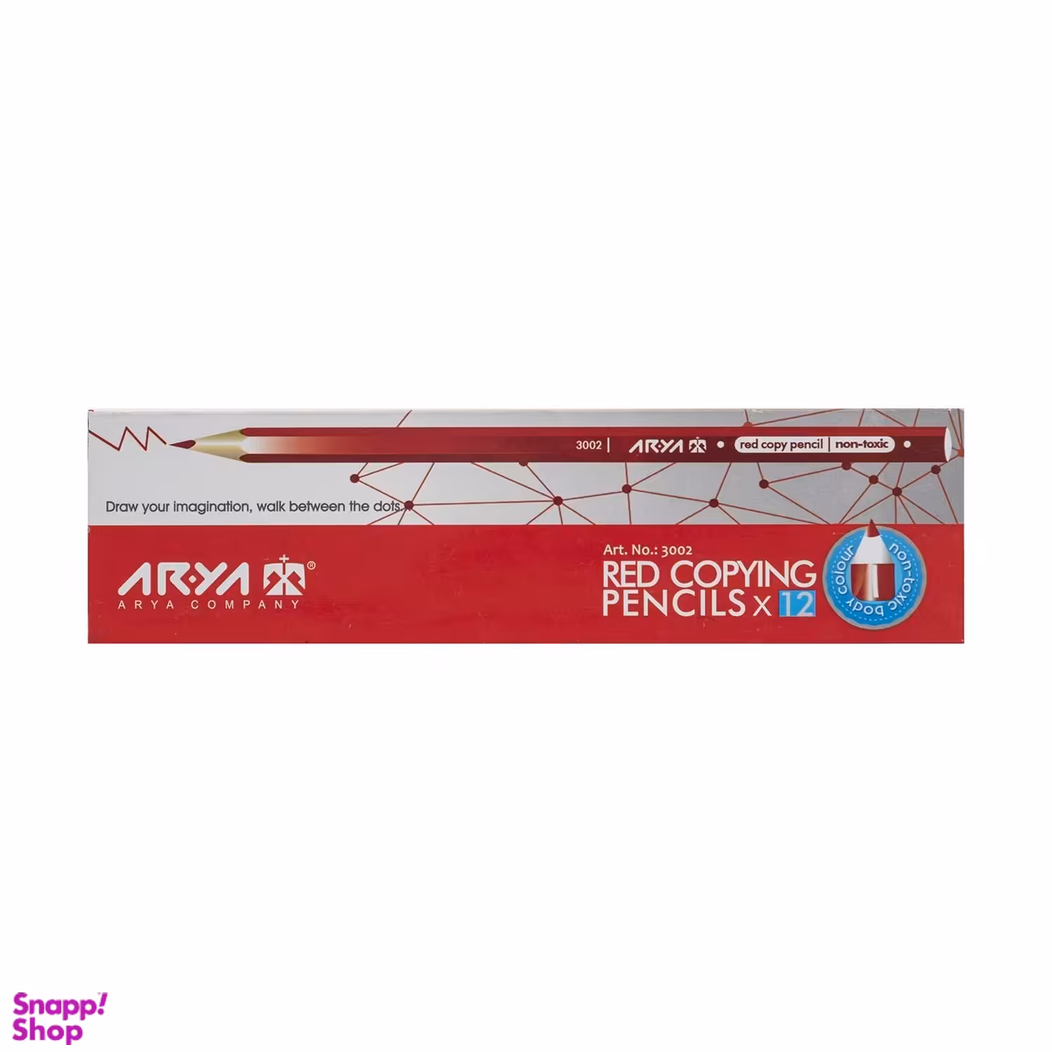 مداد قرمز آریا کد 3002 بسته 12 عددی