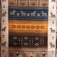 قالیچه فرش مشهد طرح  گبه ابعاد 1 متر در 1.5 متر (تراکم 900  و شانه350)