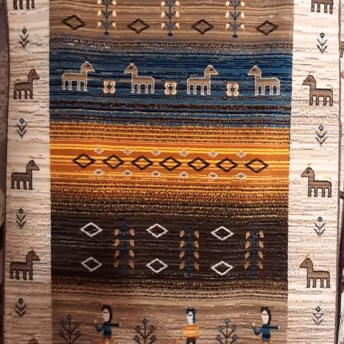 قالیچه فرش مشهد طرح  گبه ابعاد 1 متر در 1.5 متر (تراکم 900  و شانه350)