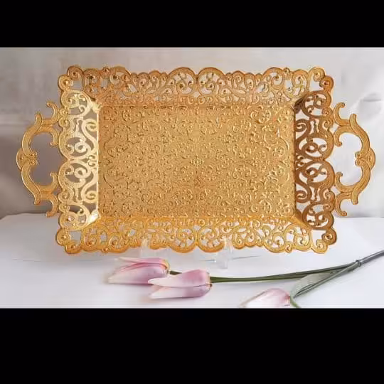 سینی تاج 8 نفره طلایی