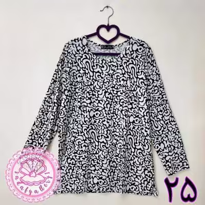 بلوز نخی پنبه‌ای آستین بلند 25 قواره بزرگ زنانه فروشگاه صدف گالری