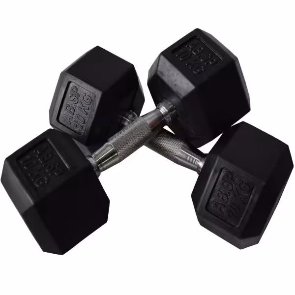 دمبل بدنسازی شش ضلعی وزن 20 کیلوگرم بسته 2 عددی