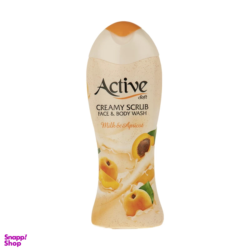 شامپو صورت و بدن اکتیو مدل Milk & Apricot حجم 400 میلی لیتر