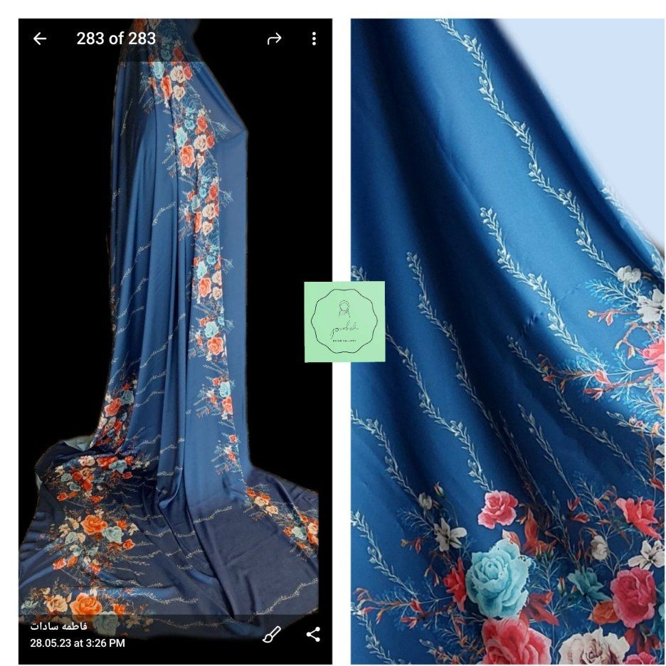 چادر مجلسی سیلک ابریشم بسیار لطیف با ایستایی بالا روی سر
