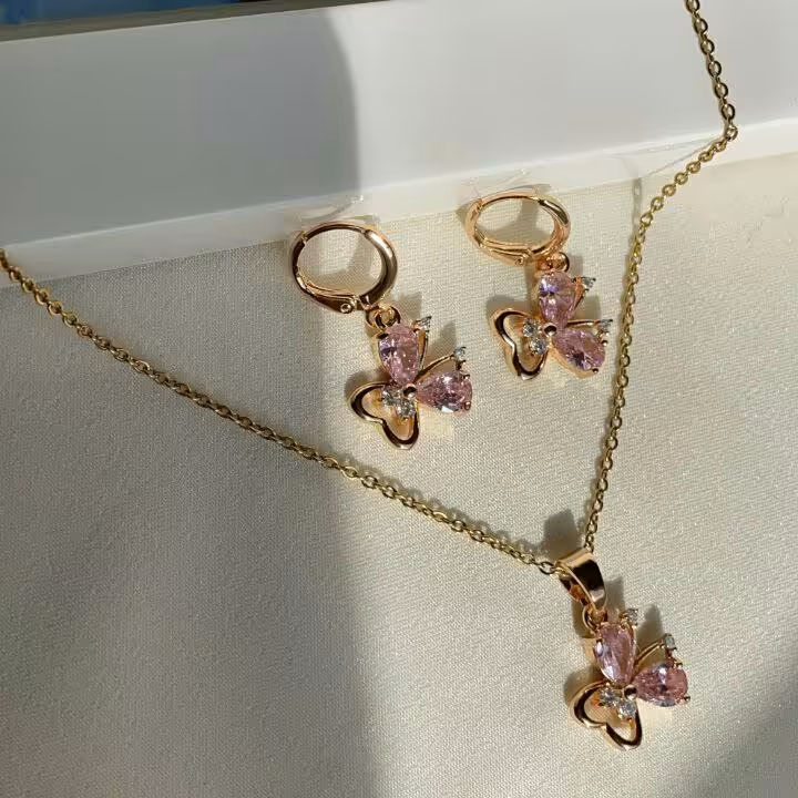 نیم ست پروانه جواهری