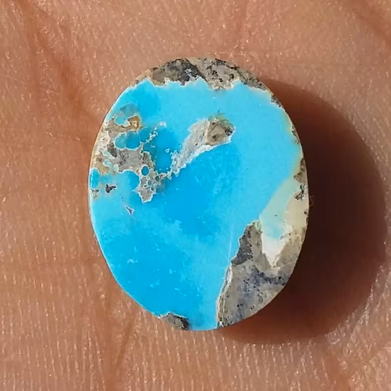 نگین فیروزه اصل نیشابور بسیار خوش رنگ و زیبا  کد 10029