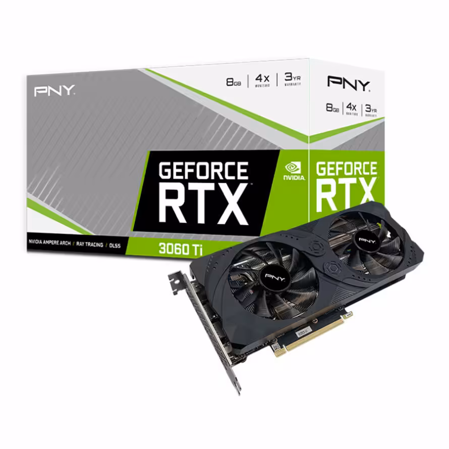 کارت گرافیک پی ان وای RTX 3060 Ti 8GB UPRISING Dual Fan