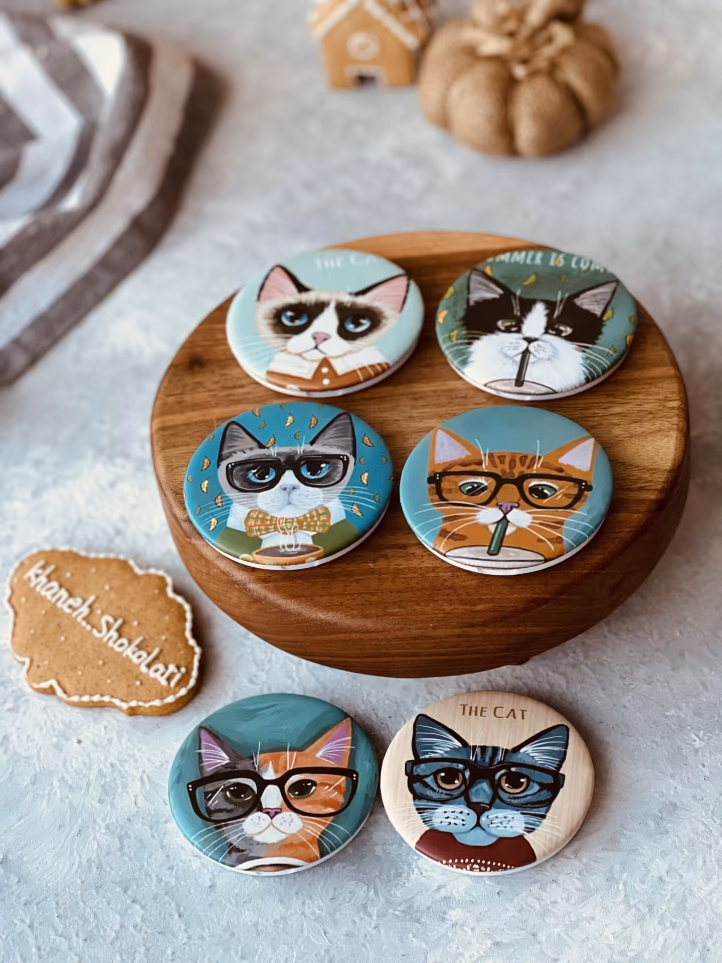 آینه طرح فانتزی گربه