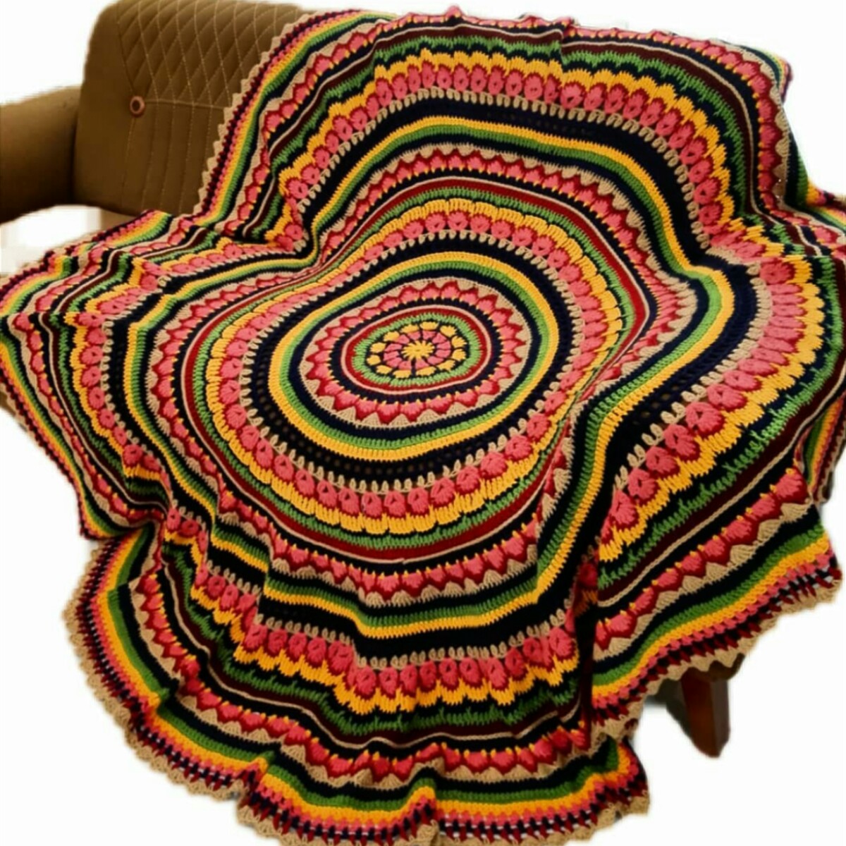 رومیزی گردقلاب بافی بانخ ترک