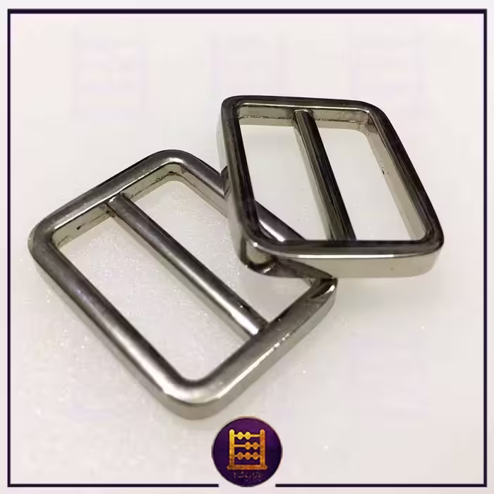 یراق بندگیر کیف رنگ استیل نقره ای سایز 2.5  سانت بسته 2 عددی