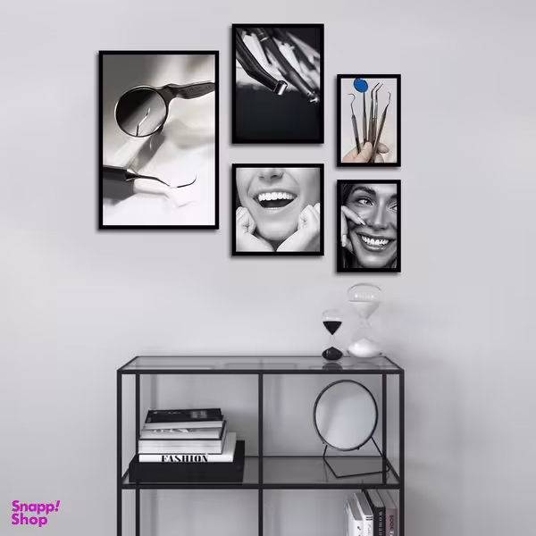 تابلو بکلیت طرح لبخند و دندانپزشکی مدل B-1780 مجموعه 5 عددی