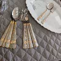 قاشق و چنگال طلایی 12 عددی مارک یونیک لایف 