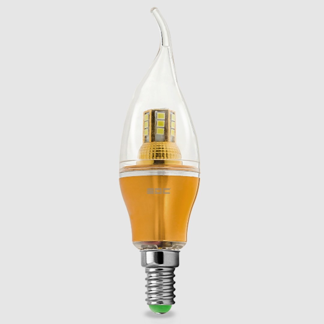 لامپ شمعی SMD اشکی شفاف 5 وات EDC نور سفید
