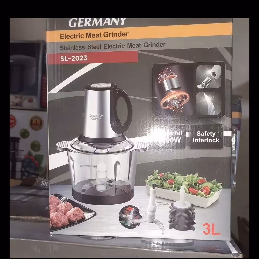 خردکن 3 لیتر سیلور کرست 3 کاره سیر پوست کن همزن و خردکن کاسه پیرکس 